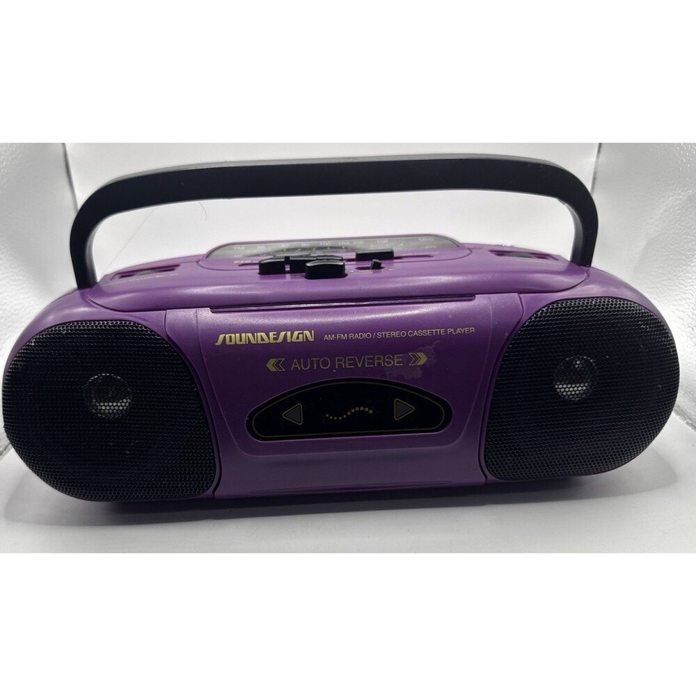 Vtg SOUND DESIGN COLOR TUNES BOOMBOX VINTAGE AM FM RADIO CASSETTE 4635 Purple